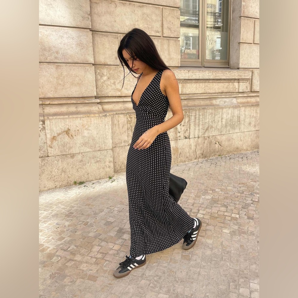 Princess Polly Black Polka Dot Maxi Dress